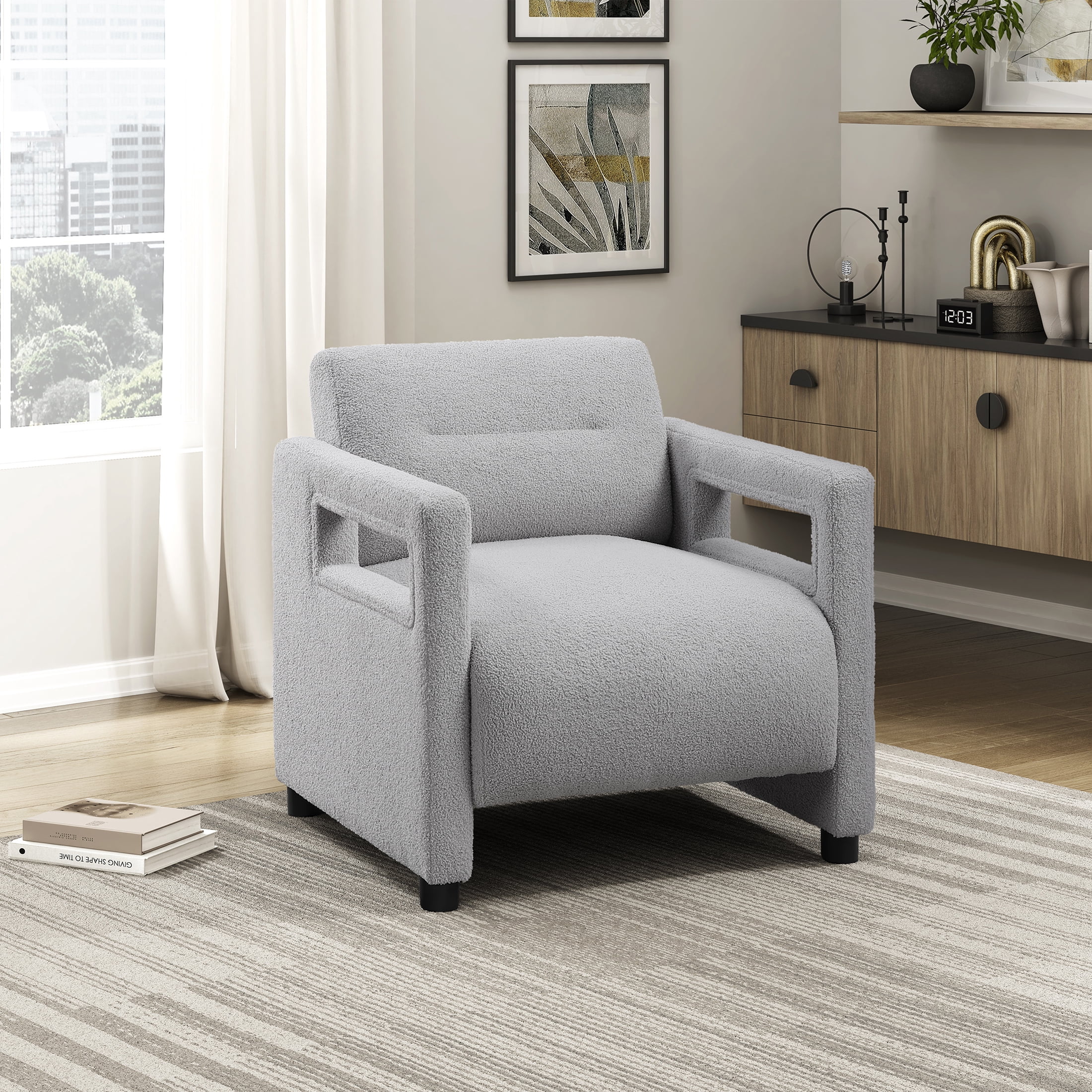 OakvillePark Palisora Boucle Accent Chair, Gray