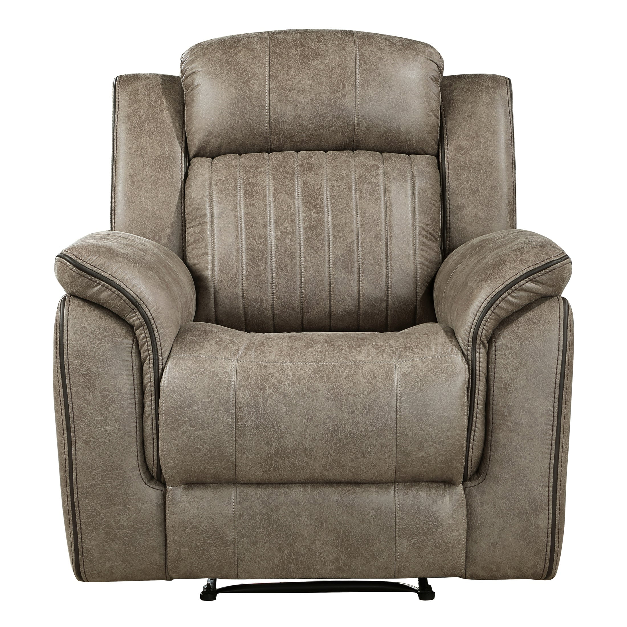 OakvillePark Paran Polished Microfiber Upholstered Reclining Chair, Sandy Brown