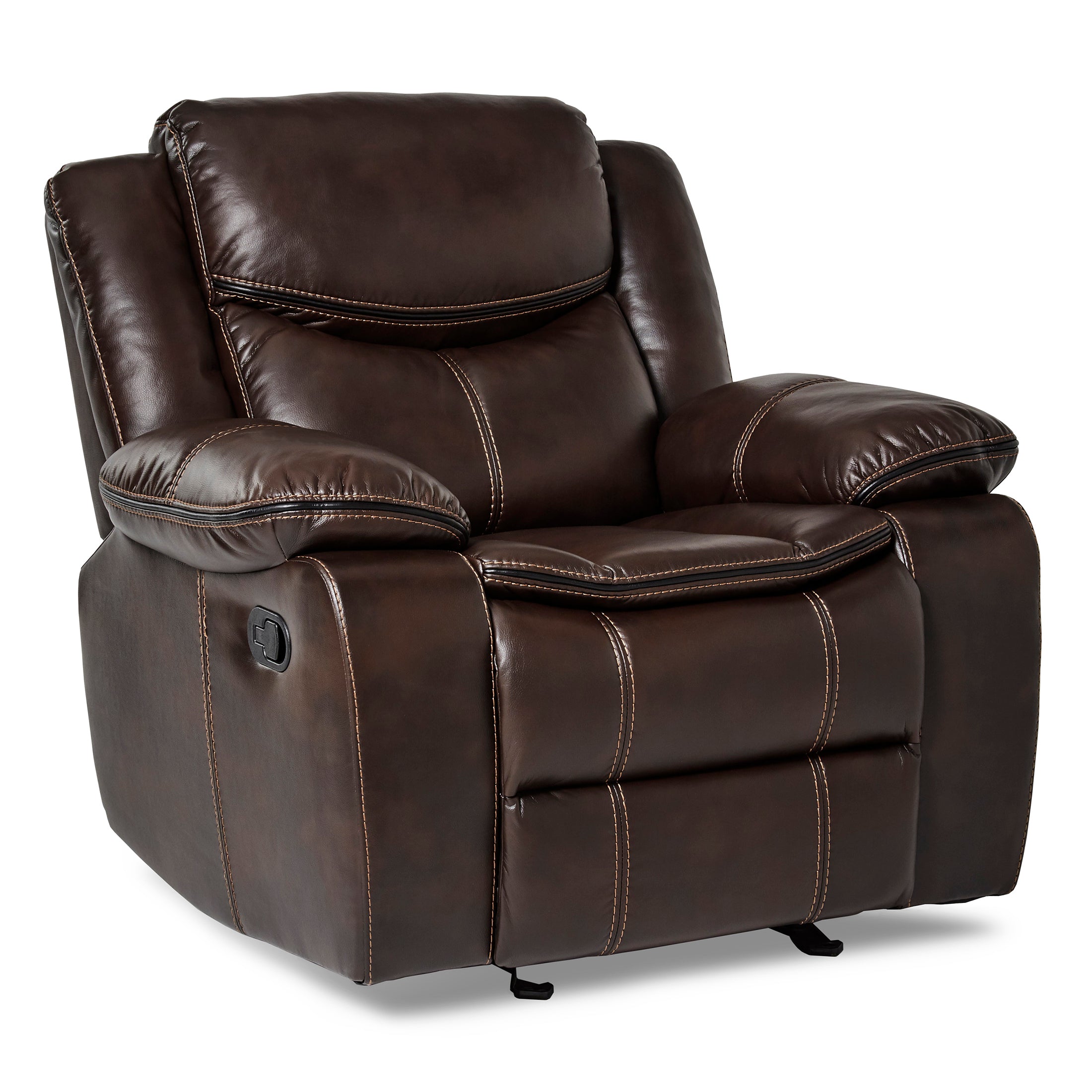OakvillePark Prenzo Faux Leather Upholstered Glider Reclining Chair, Brown