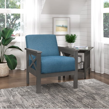 OakvillePark Rasar Fabric Upholstered Accent Chair, Blue