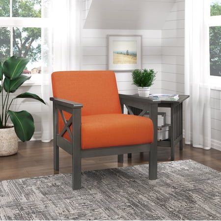 OakvillePark Rasar Fabric Upholstered Accent Chair, Orange