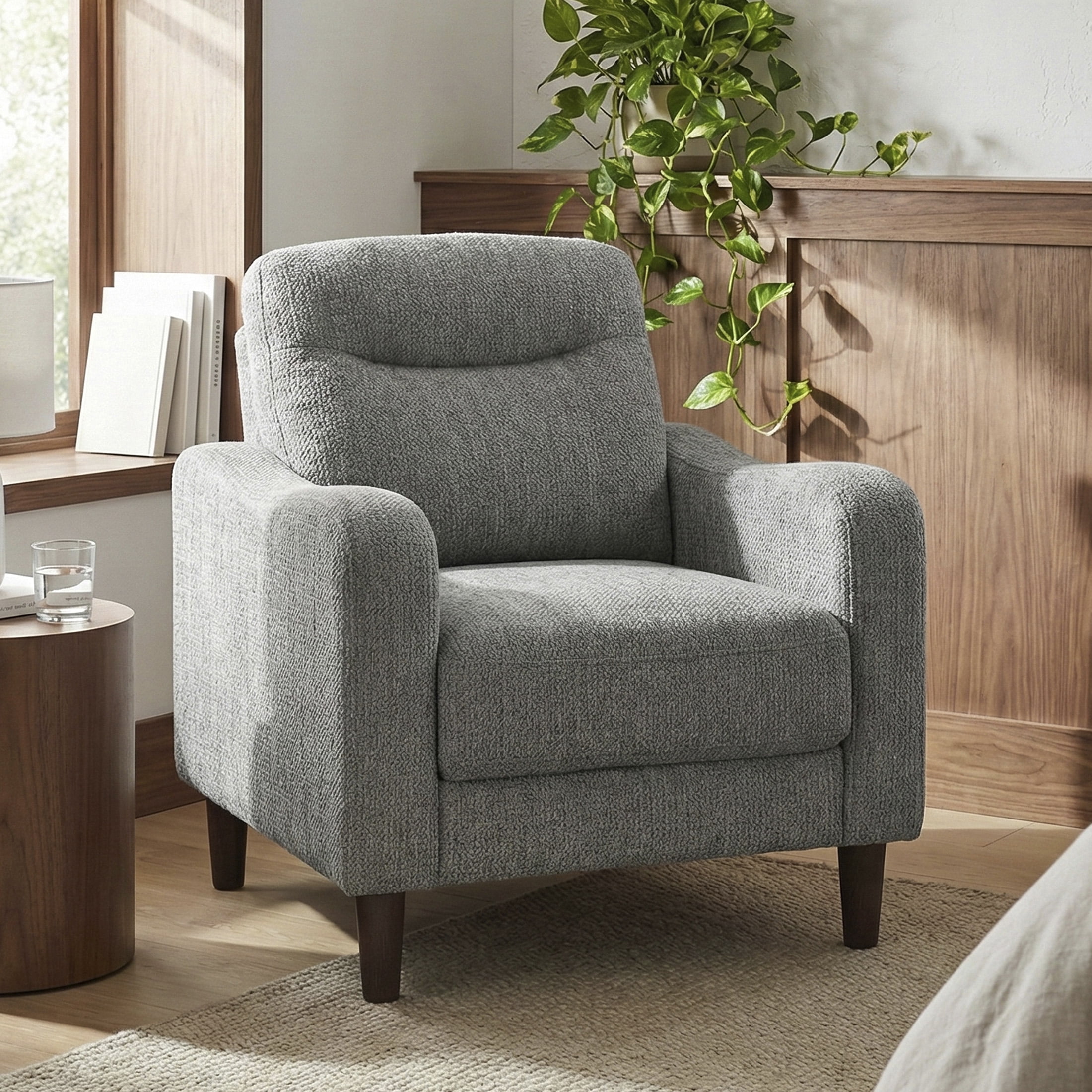 OakvillePark Ravello Chenille Chair with Sloped Track Arms, Gray