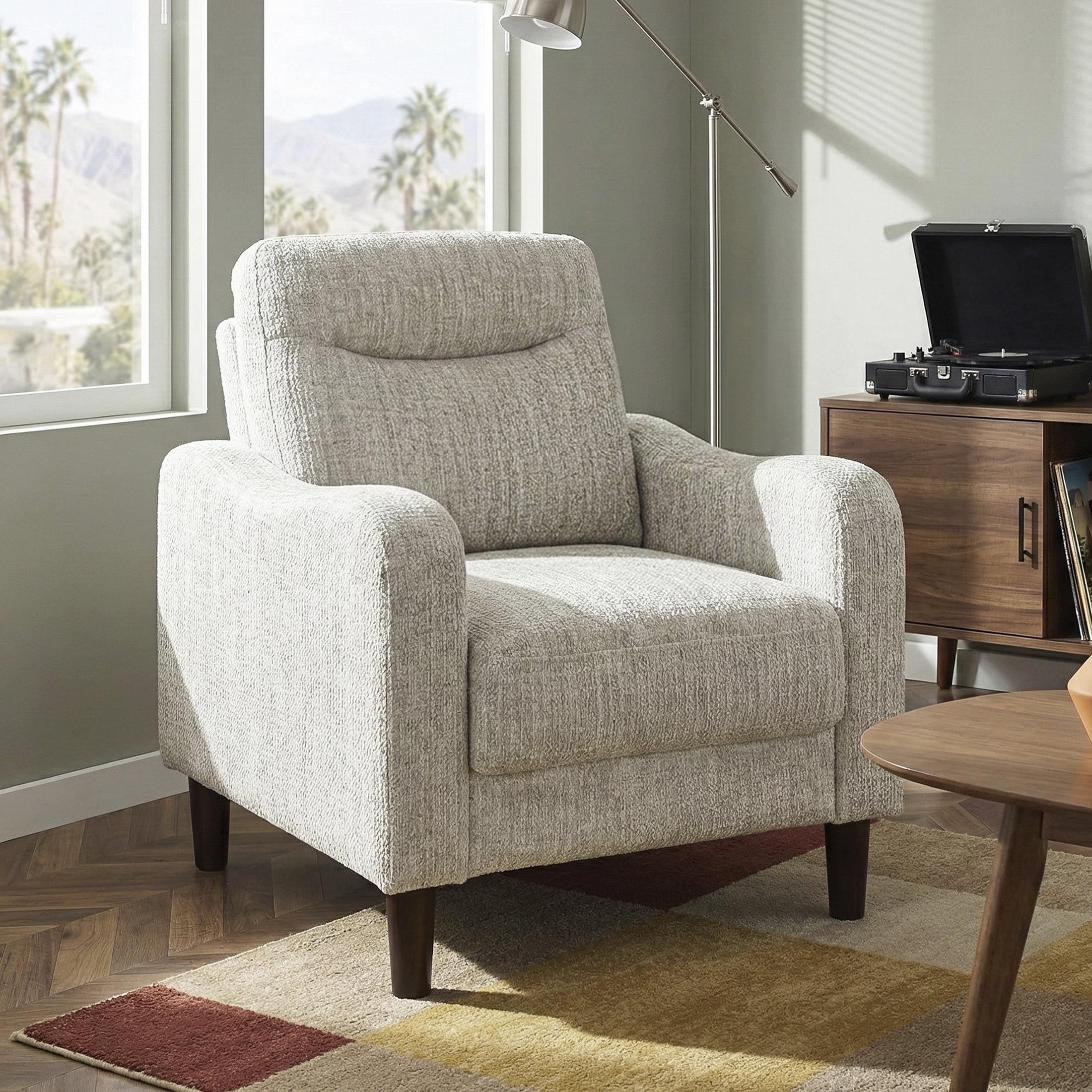 OakvillePark Ravello Chenille Chair with Sloped Track Arms, Taupe