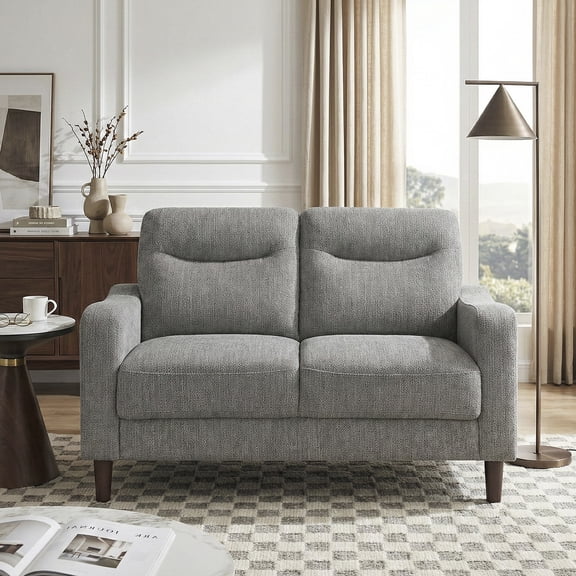 OakvillePark Ravello Chenille Love Seat with Sloped Track Arms, Gray