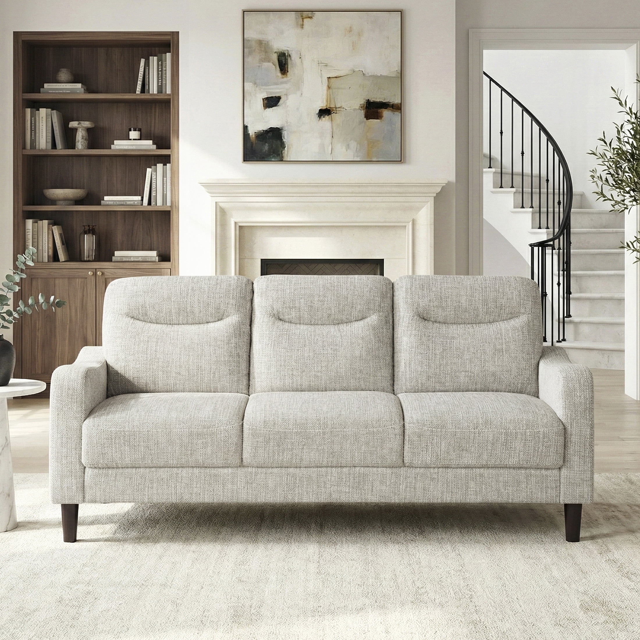 OakvillePark Ravello Chenille Sofa with Sloped Track Arms, Taupe