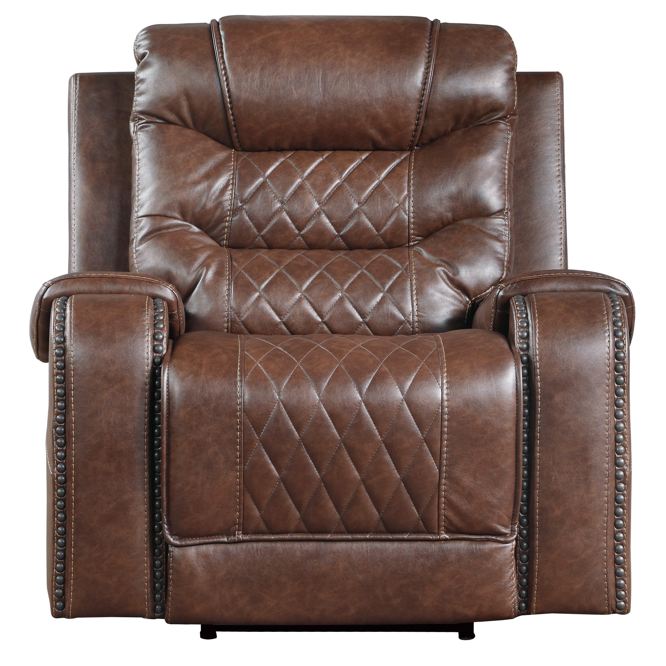OakvillePark Ridder Polished Microfiber Upholstered Power Reclining Chair, Brown