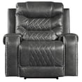 thumbnail image 1 of OakvillePark Ridder Polished Microfiber Upholstered Power Reclining Chair, Gray, 1 of 6