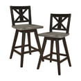 thumbnail image 1 of OakvillePark Roscoe Swivel Counter Height Barstool (Set of 2), Black/Gray, 1 of 7