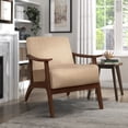thumbnail image 1 of OakvillePark Saxon Velvet Fabric Upholstered Accent Chair, Light Brown, 1 of 7