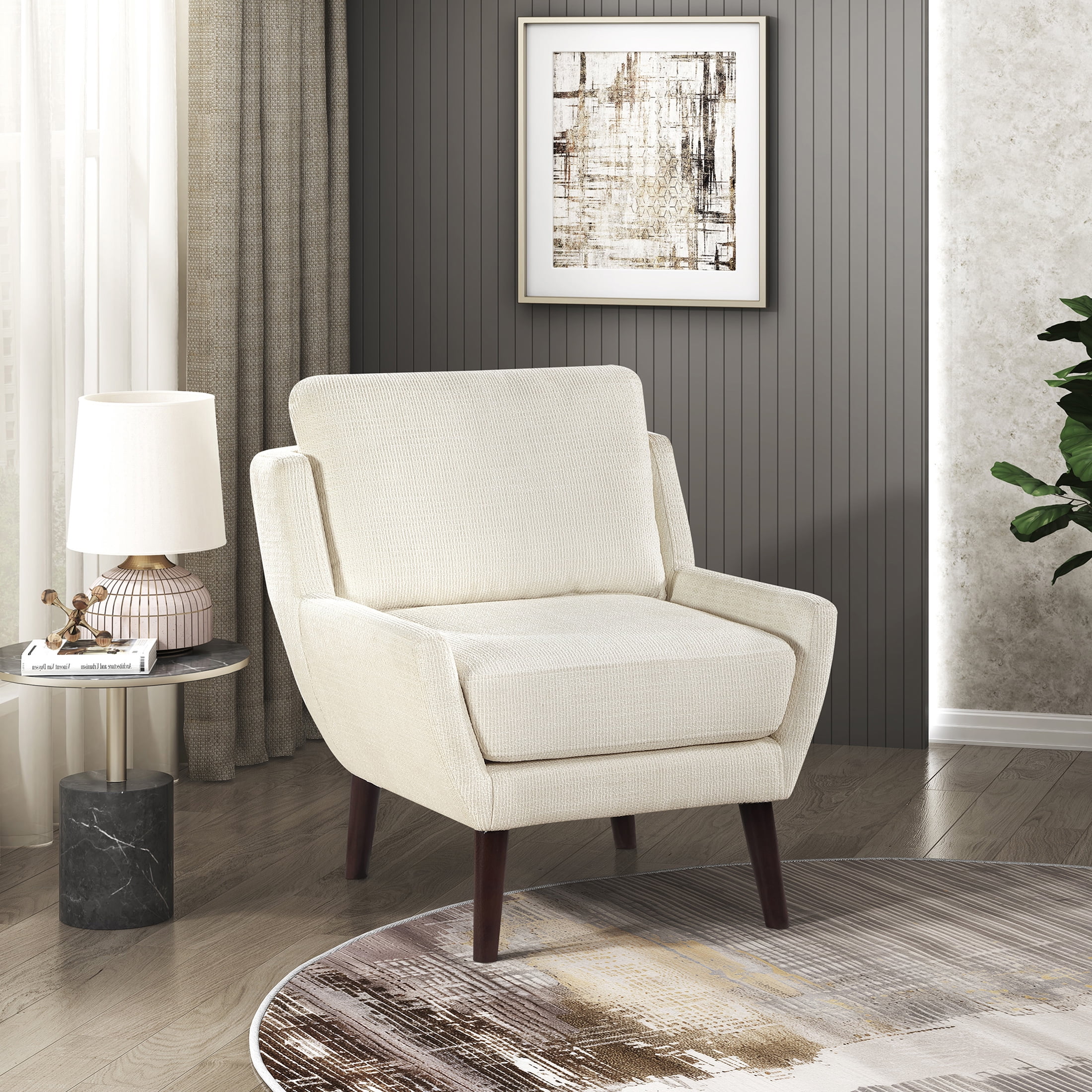 OakvillePark Silverquartz Chenille Accent Chair, Beige