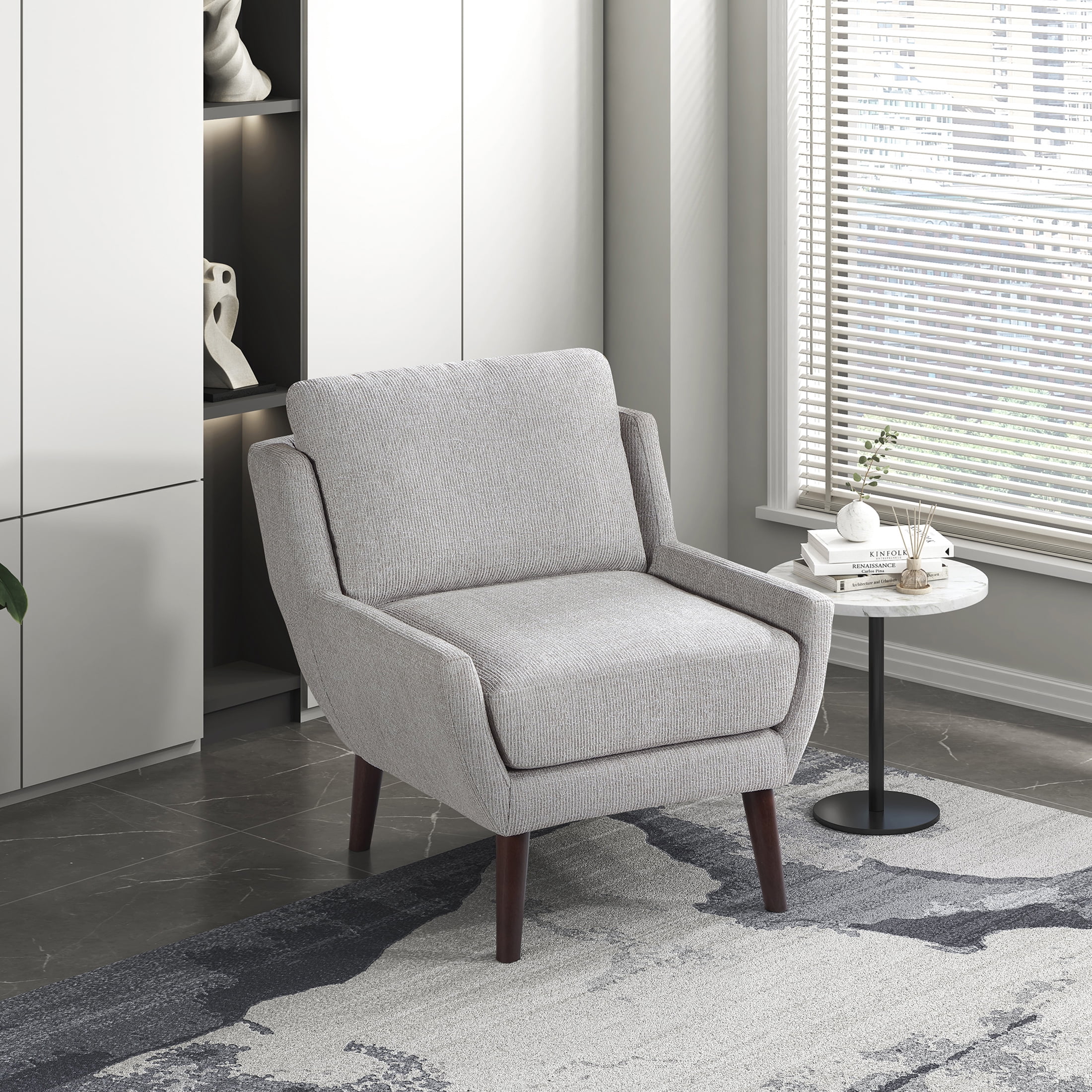 OakvillePark Silverquartz Chenille Accent Chair, Gray