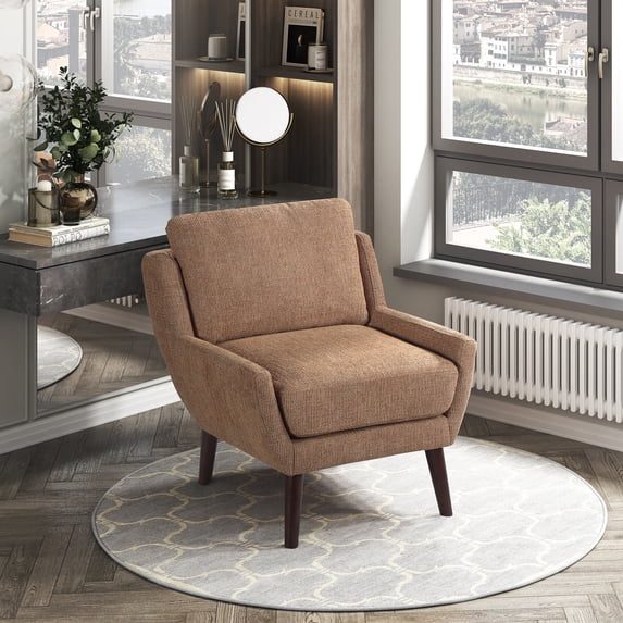 OakvillePark Silverquartz Chenille Accent Chair, Orange