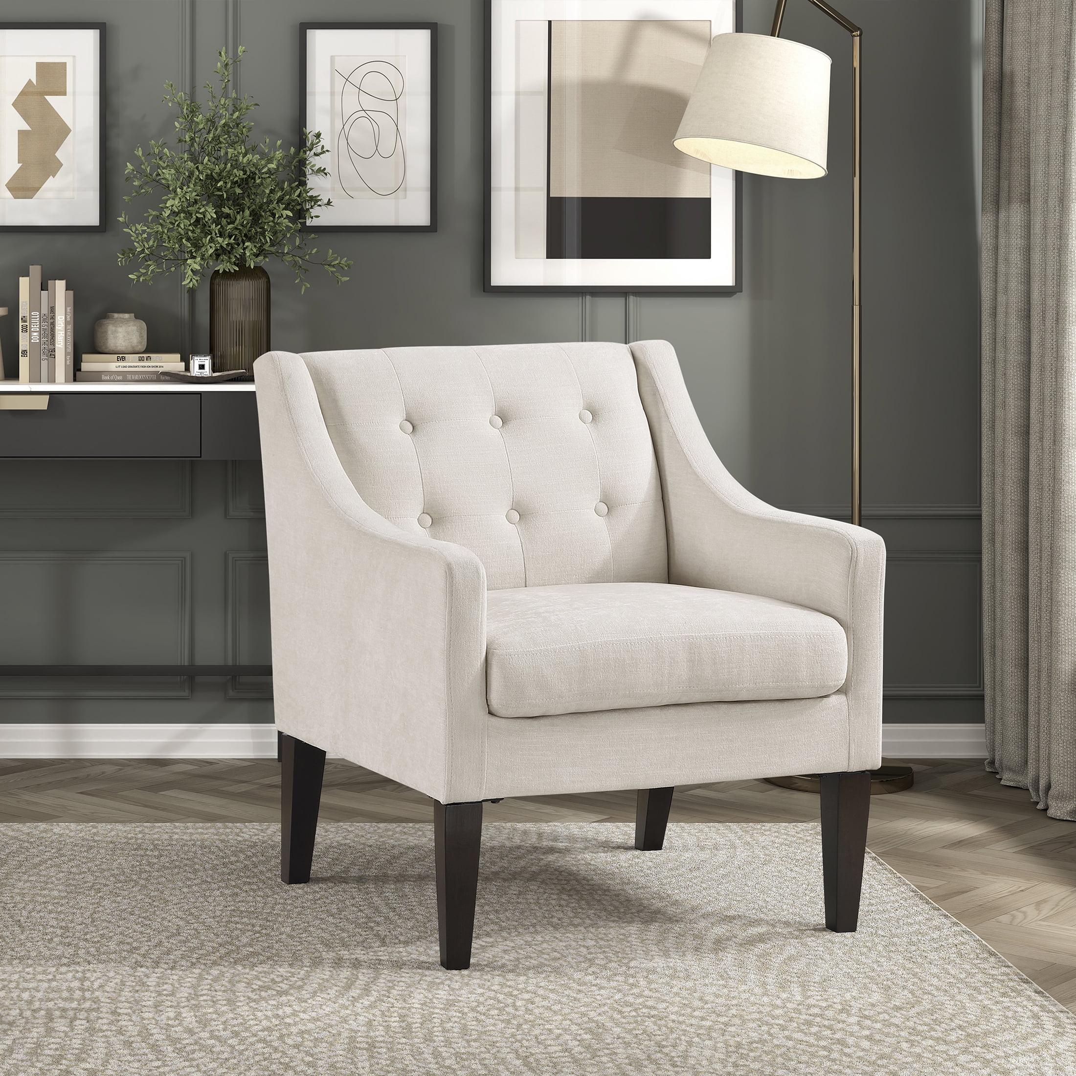 OakvillePark Solmera Textured Fabric Accent Chair, Beige