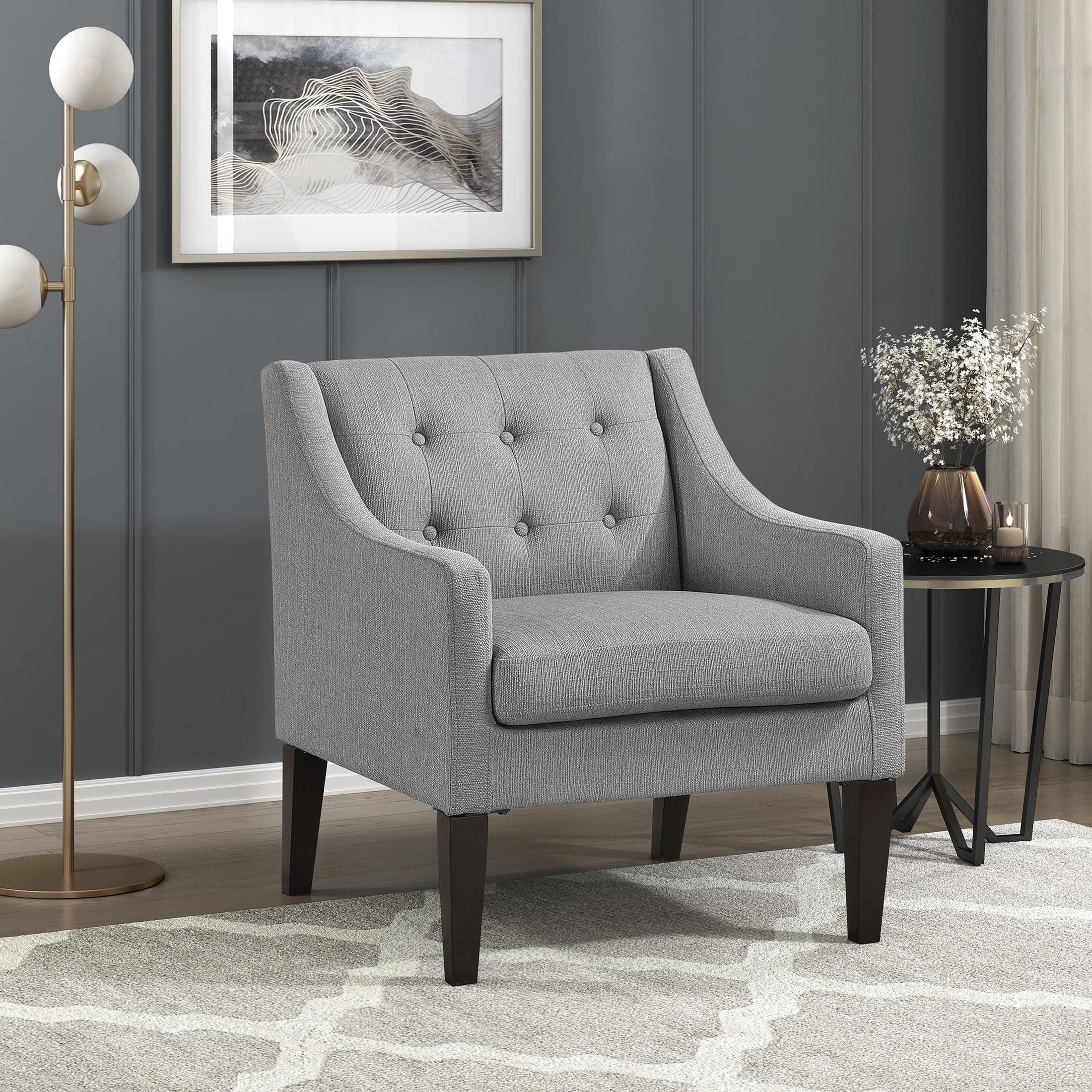 OakvillePark Solmera Textured Fabric Accent Chair, Gray