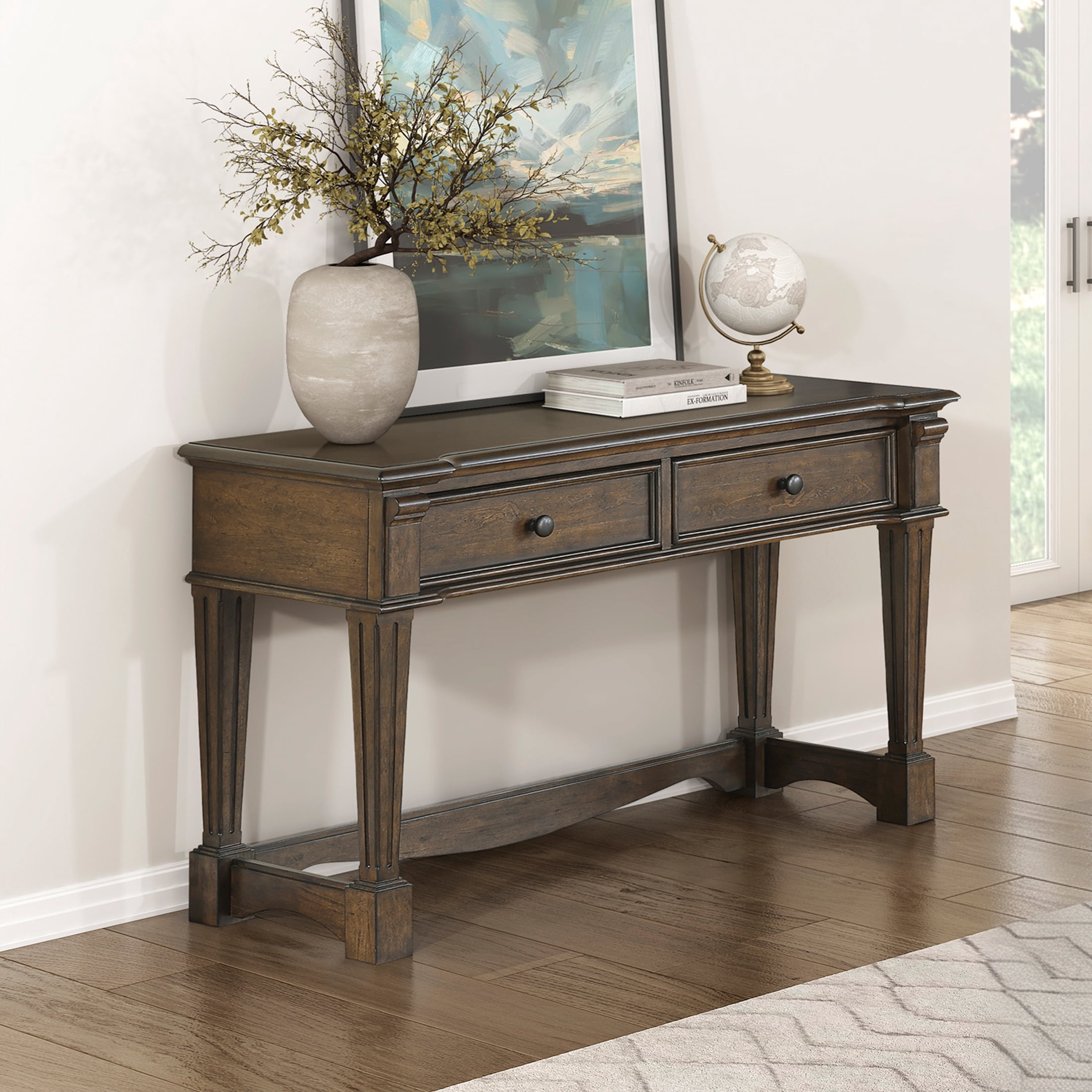 OakvillePark Soren Sofa Table with 2 Drawers, Brown
