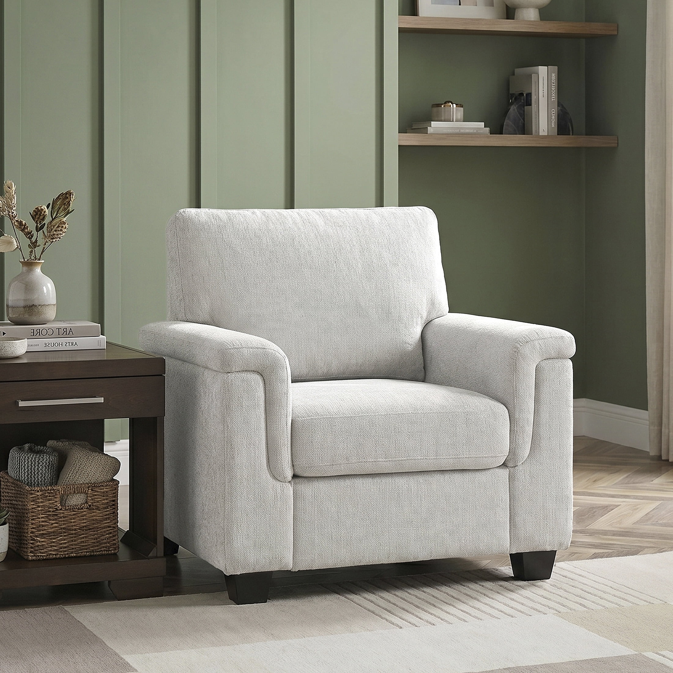 OakvillePark Sylvanora Contemporary Chenille Living Room Chair, Beige