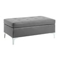 thumbnail image 1 of OakvillePark Tiverton Faux Leather Upholstered Ottoman, Gray, 1 of 4