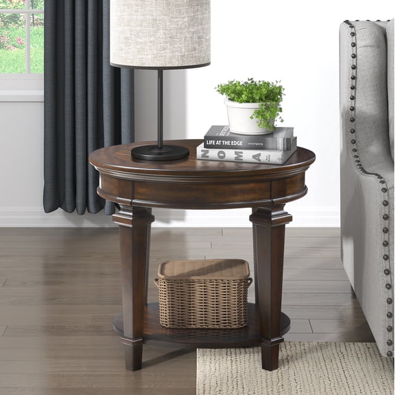 OakvillePark Valpico Round End Table, Espresso