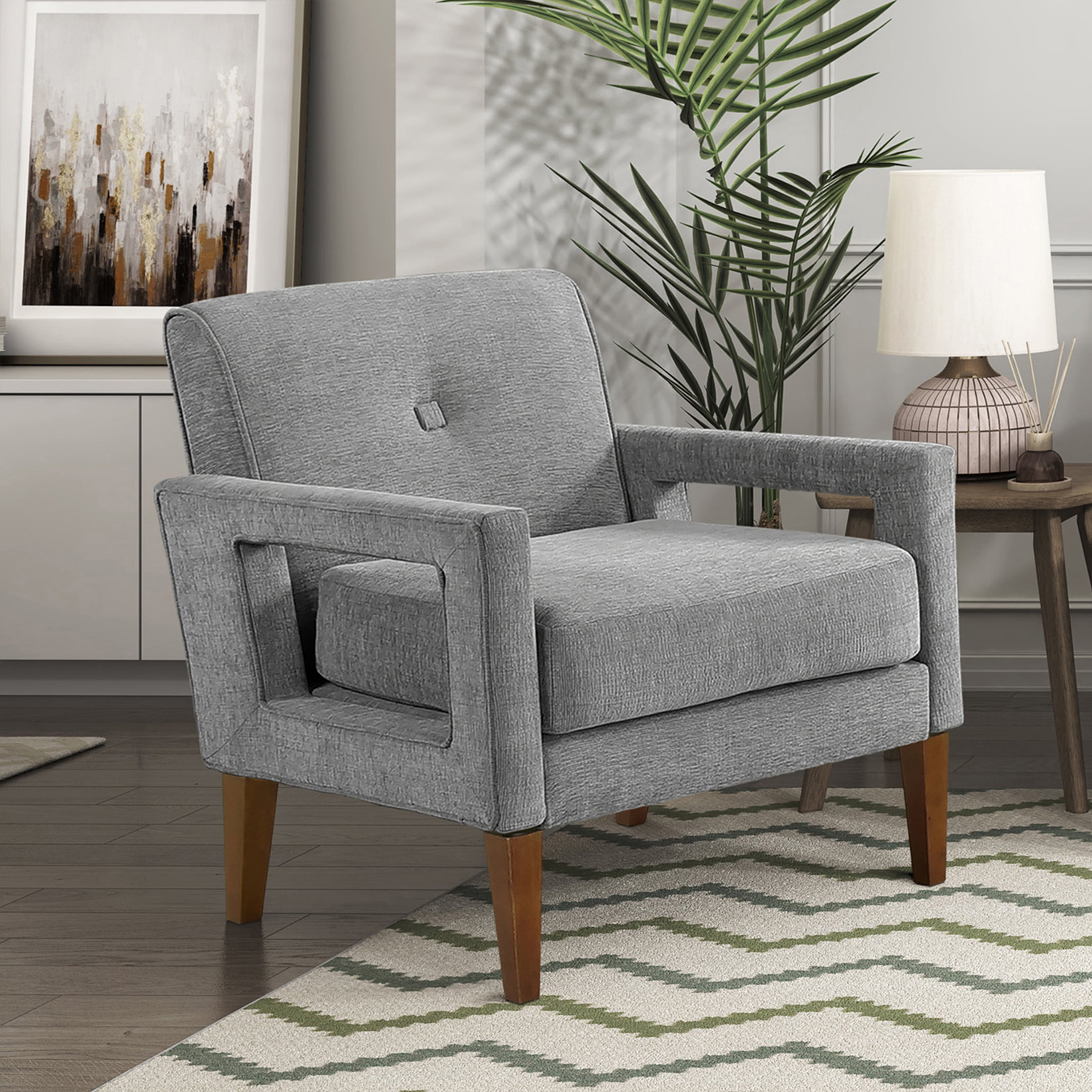 OakvillePark Vanton Chenille Accent Chair, Gray