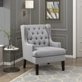 thumbnail image 1 of OakvillePark Velloria Textured Fabric Tufted Back Accent Chair, Gray, 1 of 12