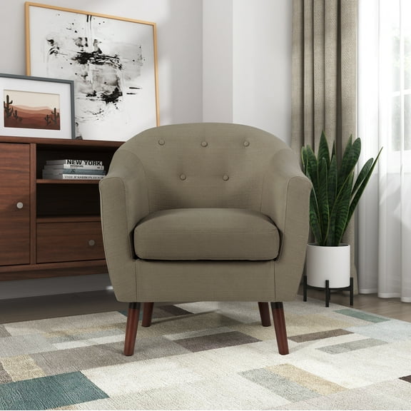OakvillePark Vesper Fabric Upholstered Accent Chair, Beige