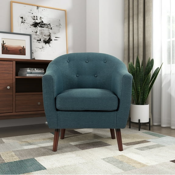 OakvillePark Vesper Fabric Upholstered Accent Chair, Blue
