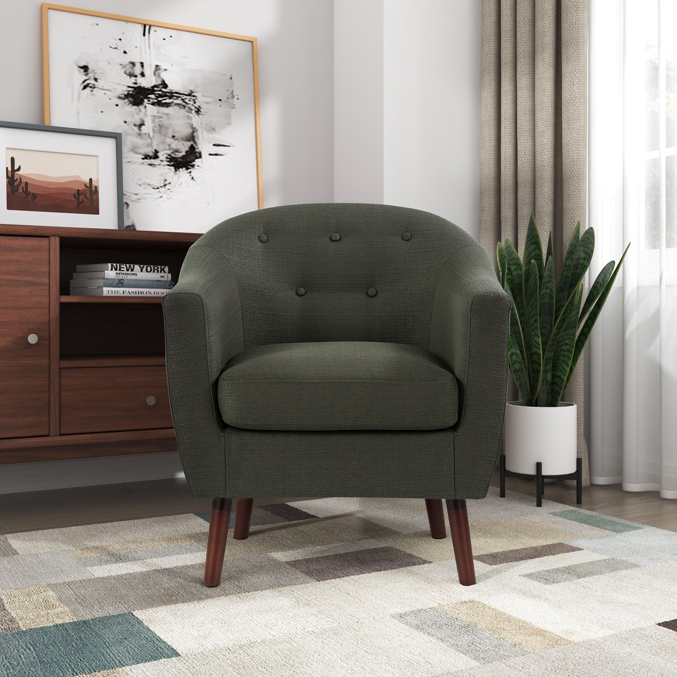 OakvillePark Vesper Fabric Upholstered Accent Chair, Sage Gray