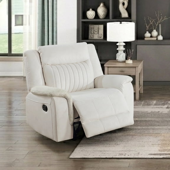 OakvillePark Virelle Microfiber Manual Reclining Chair, Beige