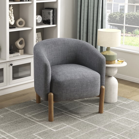 OakvillePark Westbright Textured Fabric Barrel Accent Chair, Gray
