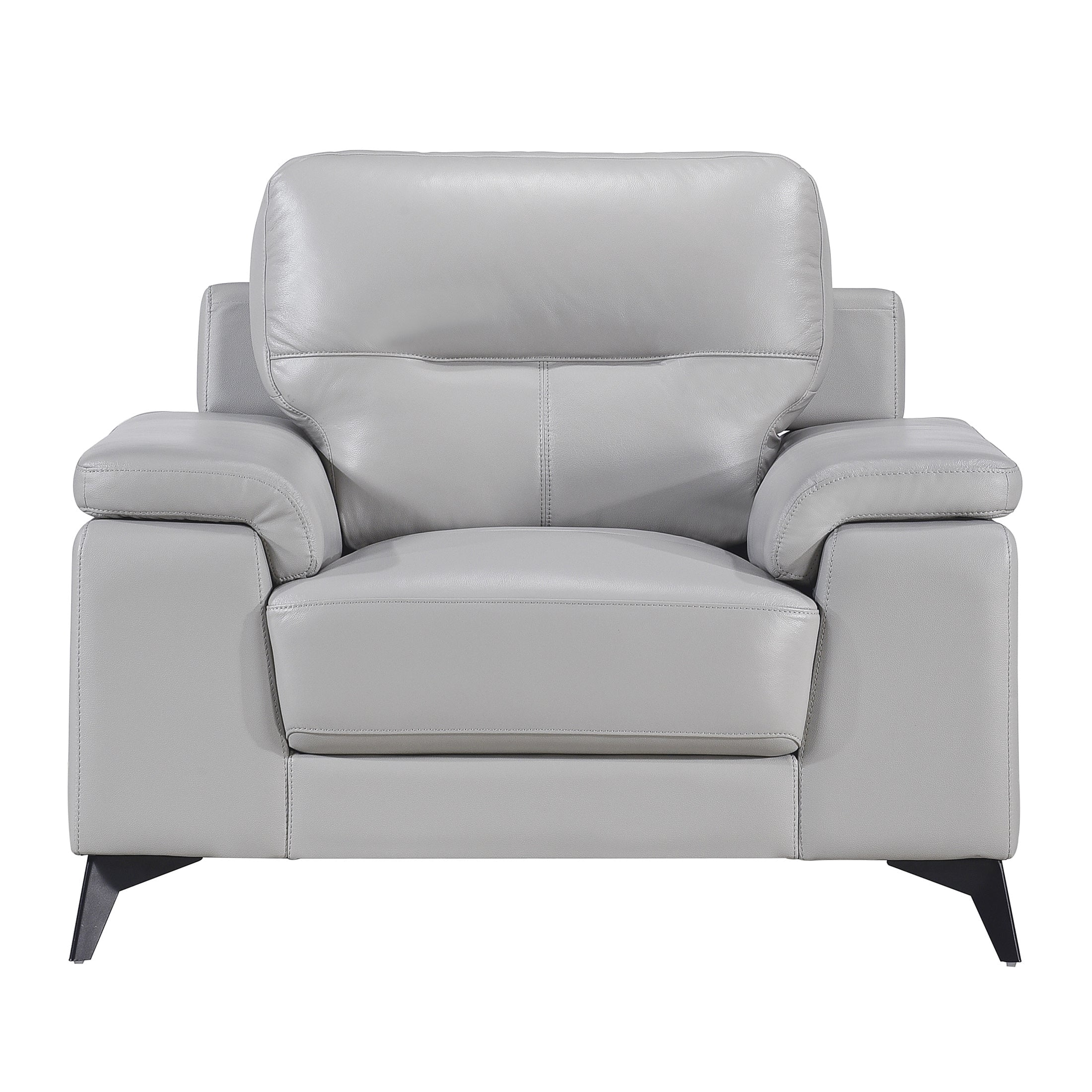 OakvillePark Whitby Leather Upholstered Living Room Chair, Silver Gray