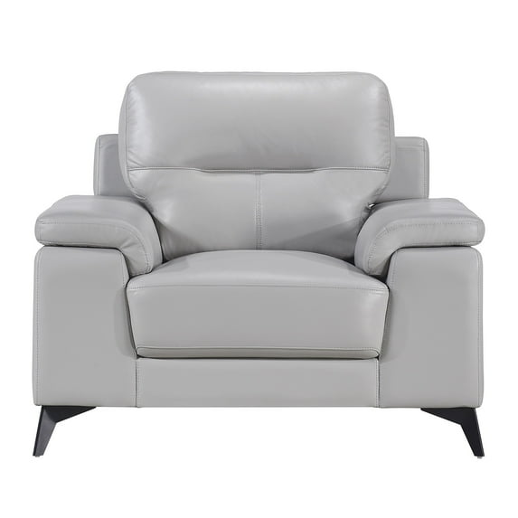 OakvillePark Whitby Leather Upholstered Living Room Chair, Silver Gray