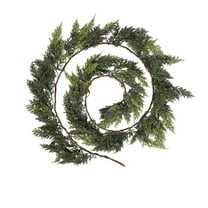 Oalirro 5.9ft Artificial Christmas Cedar Garland - Realistic Faux Cedar Needle Garland for Fireplace, Mantle & Door Decor - Indoor/Outdoor Holiday Party Decoration