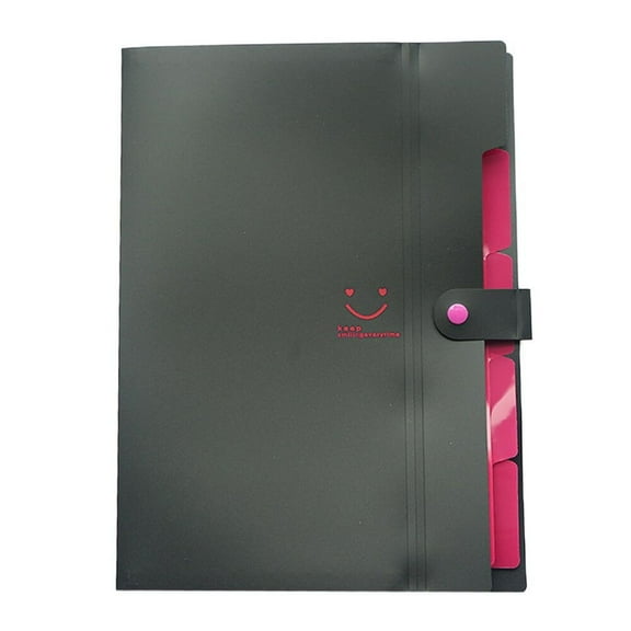 Oalirro 5 Expandable Pocket A4 Document Organizer - Durable Material File Folder with Secure Button Closure for Office/Home Organization | Multi-Purpose Document Pouch