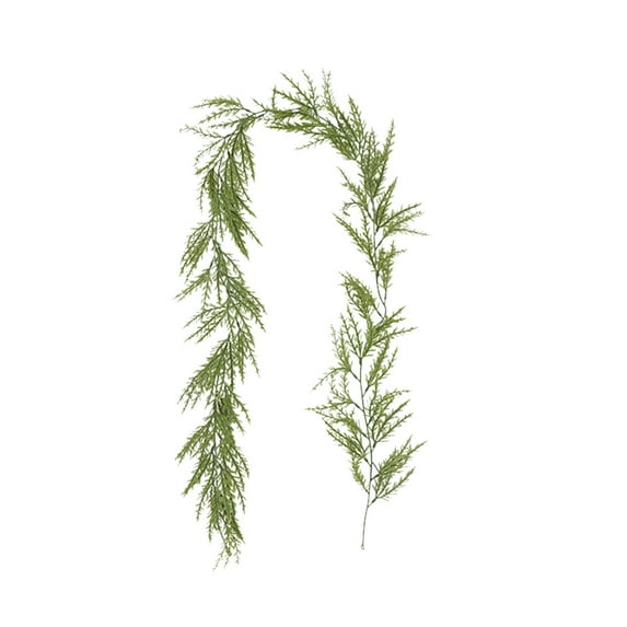 Oalirro 71in Christmas Rattan Pine Needle Garland - Green Plastic Soft Rubber Decorative Strip with Realistic Foliage, Durable & Easy-Hang for Doorframe, Fireplace & Staircase