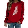 thumbnail image 1 of Oalirro Athletic Tops for Women Winter Womens Casual Long Sleeve Tops Ladies Christmas Print Sweatshirt Blouse, 1 of 7