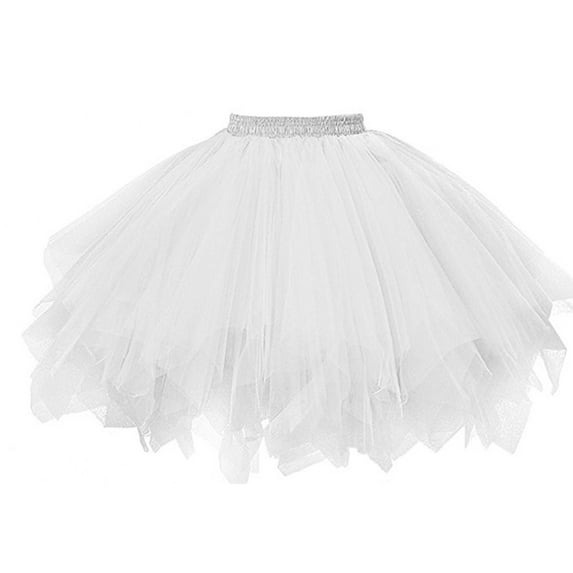 Oalirro Ballet Skirt Gift for Kids Mini Skirt Womens High Quality Pleated Gauze Short Skirt Adult Tutu Dancing Skirt White