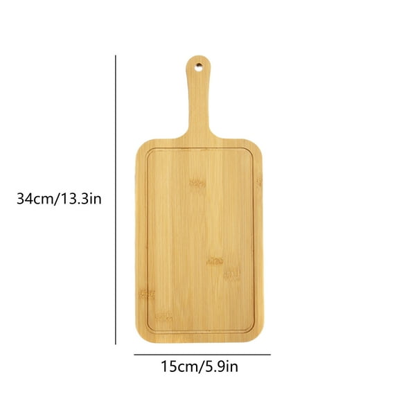 Oalirro Bamboo Wood Cutting Board with Handle - Kitchen Chopping Board for Pizza, Bread, Cheese, Charcuterie, Fruits & Vegetables, Multipurpose Serving Board, 3 Sizes, Easy to Clean & Durable