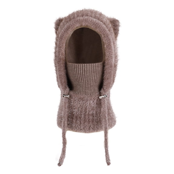 Oalirro Beanie Hat Scarf and Mask Christmas Gifts Knitted Balaclava Hats, Earmuffs Hat Scarf Mask Integrated Hat for Women