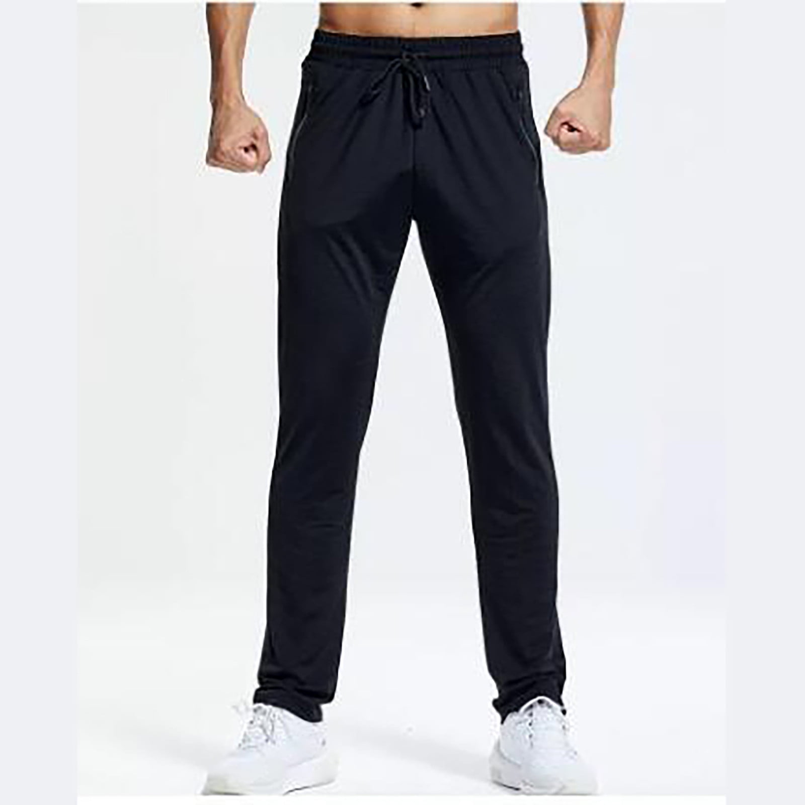 Oalirro Black Men's Casual Pants Big and Tall Sweatpants for Men