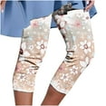 thumbnail image 1 of Oalirro Capris for Women Floral Print Light Weight Casual Summer Quick Dry Beach Pants, 1 of 5