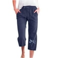 thumbnail image 1 of Oalirro Cargo Capris for Women Slim Fit with Pockets Casual Summer Floral Print, 1 of 5