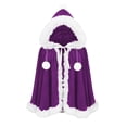 thumbnail image 1 of Oalirro Christmas Halloween Cape for Everyone Solid Color Hooded Cloak Santa Xmas Velvet Hooded Cape Robe for Party, 1 of 3