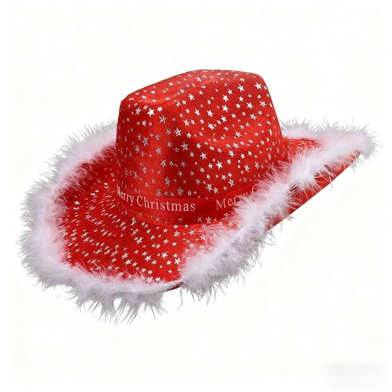 Oalirro Christmas Hats for Men and Women - Funny Unisex Holiday Cap Christmas Decorative Cowboy Hat One Size Fits Most