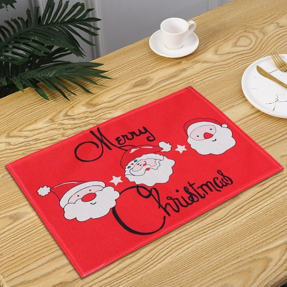 Oalirro Christmas Home Decoration Table Mats & Tablecloths - Double - Thickened Nonslip Placemats for Christmas, Restaurants, Cafés, Easy - Care Heat - Insulation Linen Placemats(1pc)