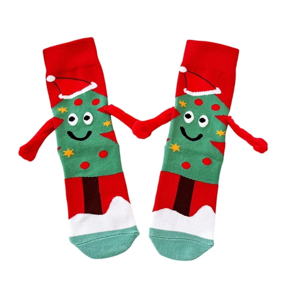 Oalirro Christmas Socks Magnetic Funny Holding Hands Socks for Couples Cozy Fuzzy Unisex Adult New Year Christmas Gifts