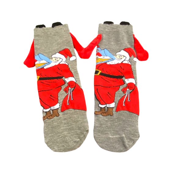 Oalirro Christmas Socks Magnetic Funny Holding Hands Socks for Couples Cozy Fuzzy Unisex Adult New Year Christmas Gifts