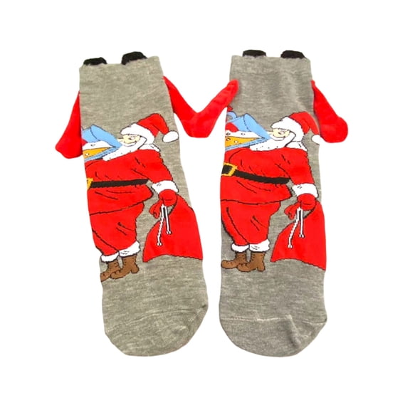 Oalirro Christmas Socks Magnetic Funny Holding Hands Socks for Couples Cozy Fuzzy Unisex Adult New Year Christmas Gifts