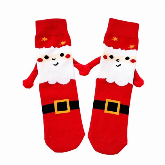 Oalirro Christmas Socks Magnetic Funny Holding Hands Socks for Couples Cozy Fuzzy Unisex Adult New Year Christmas Gifts