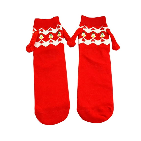 Oalirro Christmas Socks Magnetic Funny Holding Hands Socks for Couples Cozy Fuzzy Unisex Adult New Year Christmas Gifts
