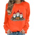 thumbnail image 1 of Oalirro Christmas Sweatshirts for Women Long Sleeve Graphic Dressy Womens Top Merry Christmas Print Orange Round Neck Top, XS, 1 of 6